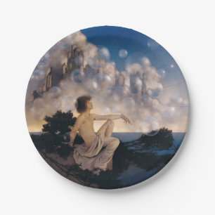 Plato De Papel Castillos en el Aire de Maxfield Parrish 1904 Fant