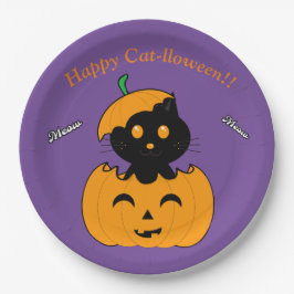 Plato De Papel  Cat-lloween