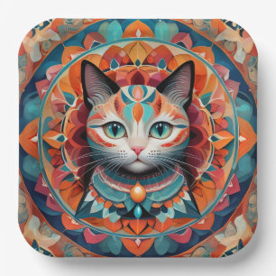 Plato De Papel Cat Mandala