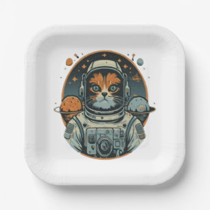 Plato De Papel Cata-astronauta en Asteroides