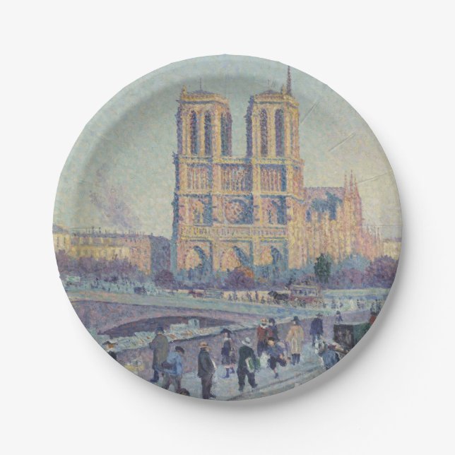 Plato De Papel Catedral de Notre Dame de París Pintura clásica de (Anverso)