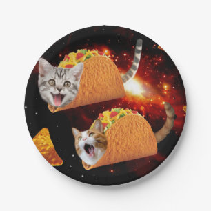 Plato De Papel Cats inside space tacos