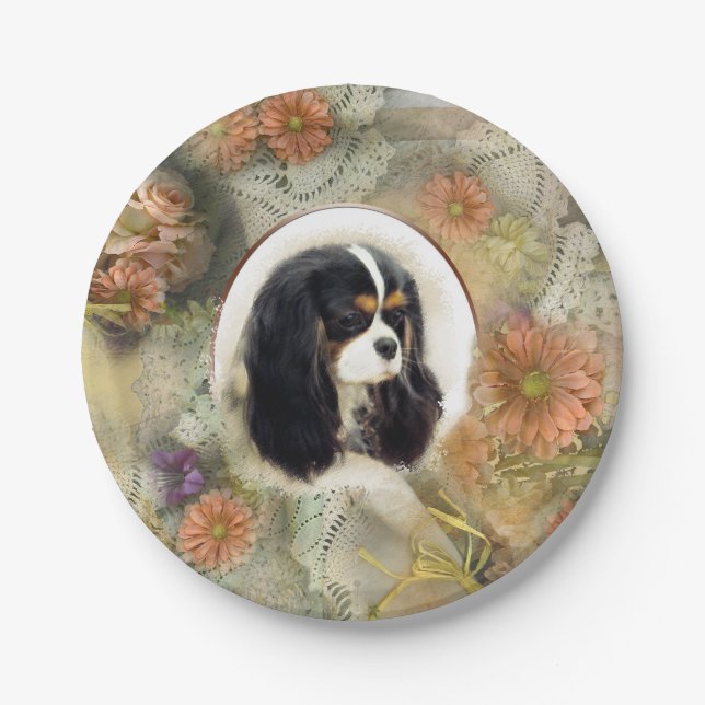 Plato De Papel Cavalier King Charles Spaniel (Anverso)