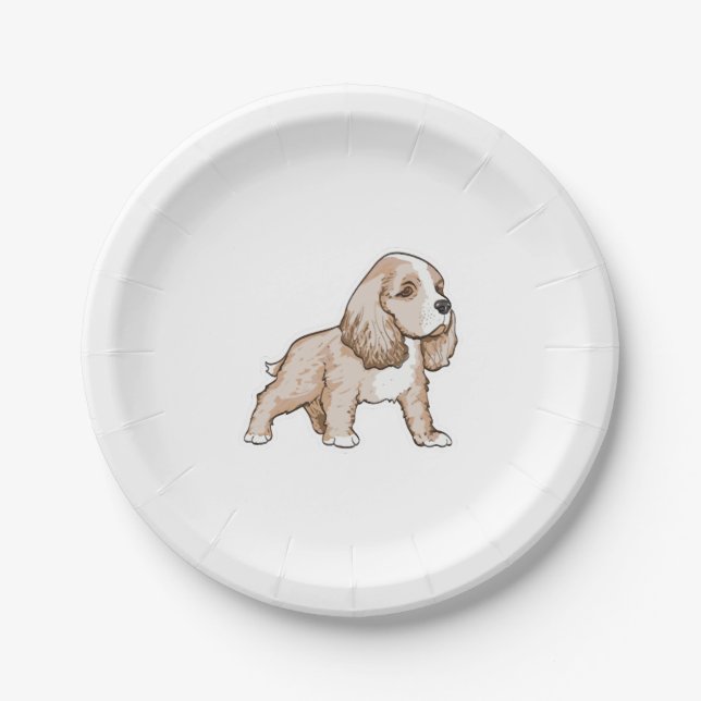 Plato De Papel Cavalier King Charles Spaniel (Anverso)