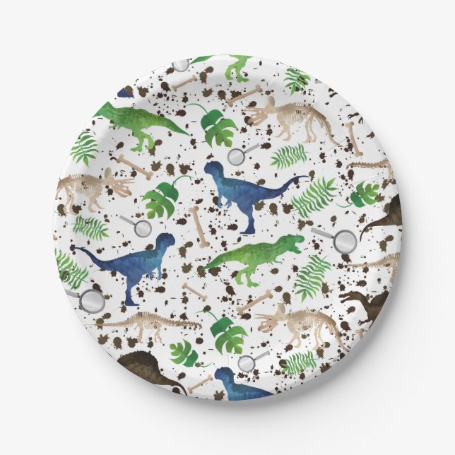 Plato De Papel Caza de dinosaurios! Dinosaurios sobre niños Safar (Anverso)