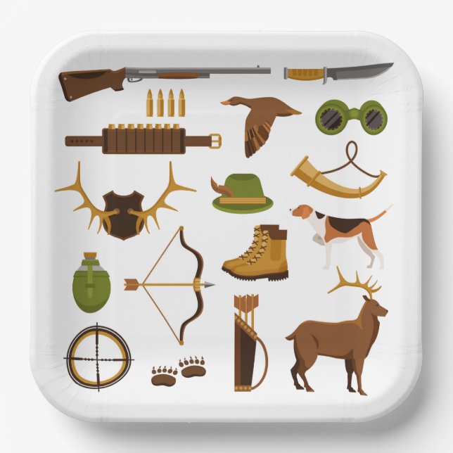 Plato De Papel Cazador de caza  (Anverso)
