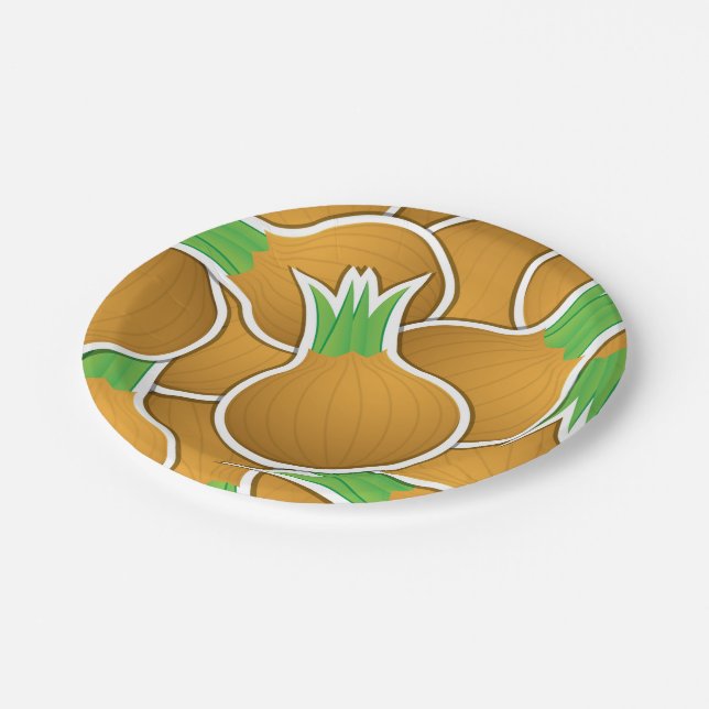 Plato De Papel Cebollas marrones funky (Angular)