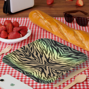 Plato De Papel Cebras en el bosque