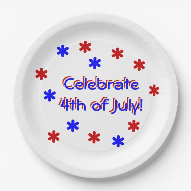 Plato de Papel - Celebra el 4 de Julio (Anverso)