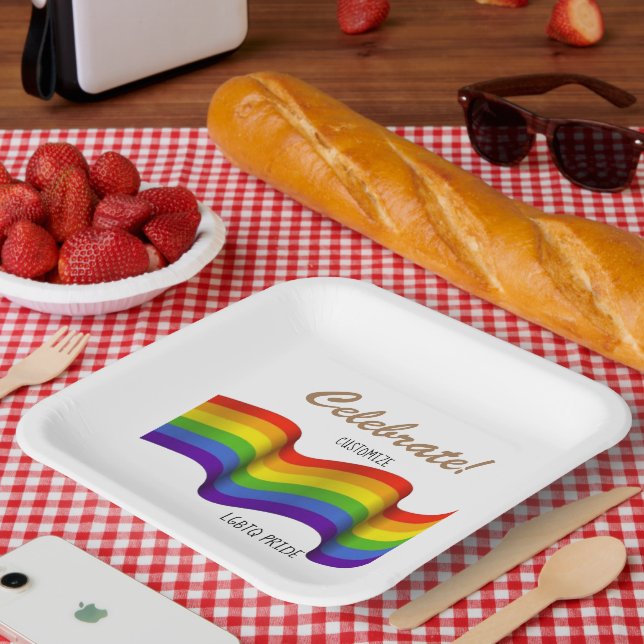 Plato De Papel Celebra la placa de papel redondo Pride 7" (Picnic)