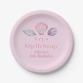 Plato De Papel Celebra la Playa de Conchas Cumpleaños