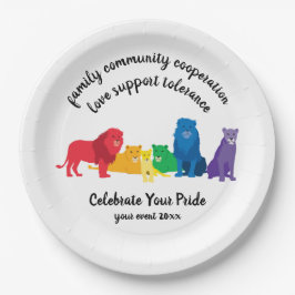 Plato De Papel Celebra tu orgullo del orgullo león arcoiris