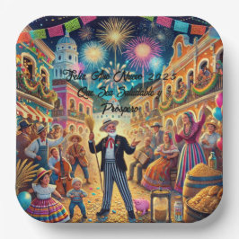 Plato De Papel Celebración Año Nuevo El Año Viejo