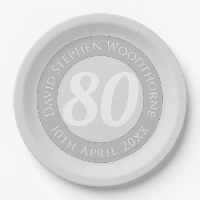 Plato De Papel Celebración conmemorativa de cumpleaños personaliz (Anverso)