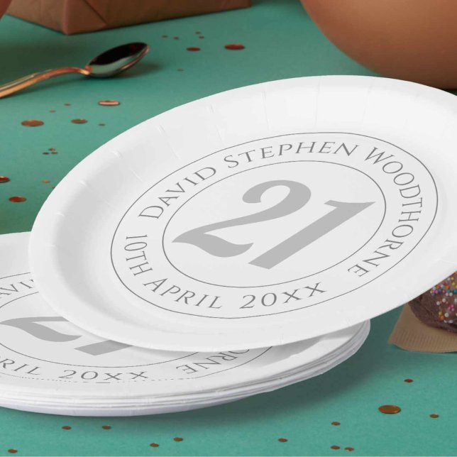 Plato De Papel Celebración conmemorativa del 21º cumpleaños (Subido por el creador)