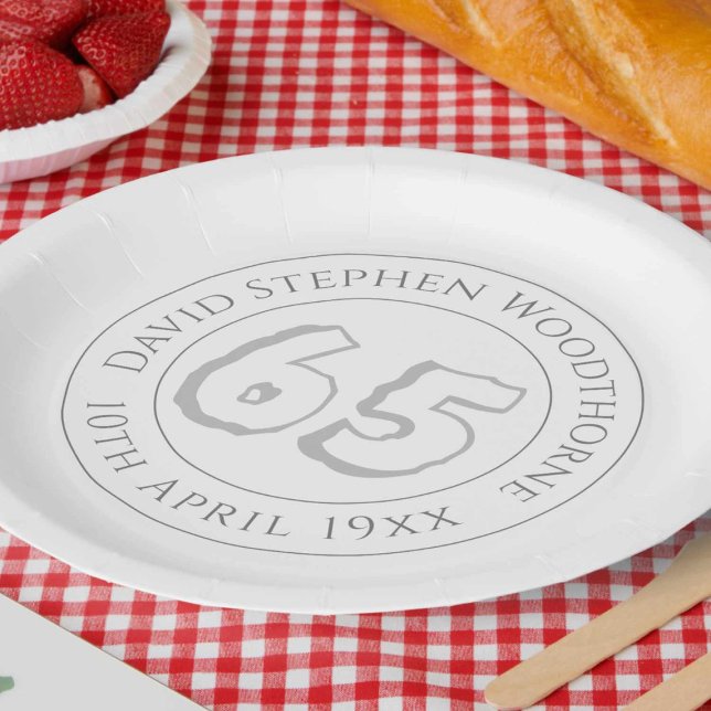 Plato De Papel Celebración conmemorativa del 65º cumpleaños (Subido por el creador)