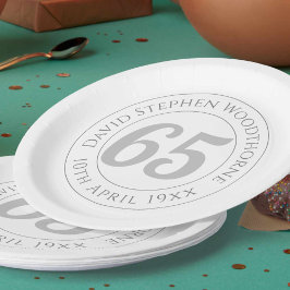 Plato De Papel Celebración conmemorativa del 65º cumpleaños
