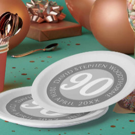 Plato De Papel Celebración conmemorativa del 90 cumpleaños