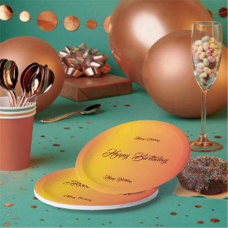 Plato De Papel Celebración de cumpleaños de degradado