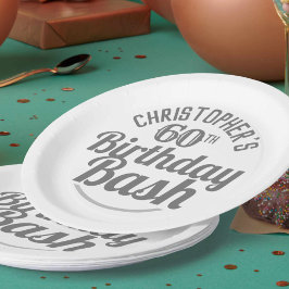 Plato De Papel Celebración de cumpleaños número 60