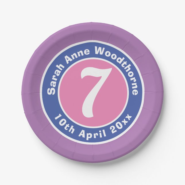 Plato De Papel Celebración de fiesta de cumpleaños infantil con l (Anverso)