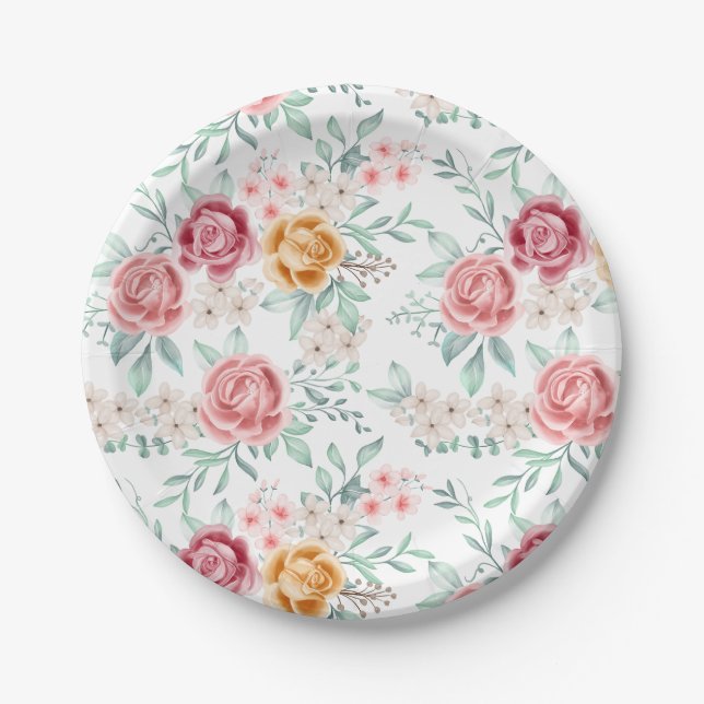 Plato De Papel Celebración de Flor Dulce  (Anverso)