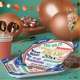 Plato De Papel Celebración de graduación Personaliza los Colores 