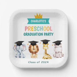 Plato De Papel Celebración de graduación preescolar para niños de