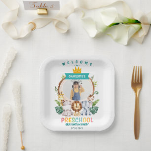 Plato De Papel Celebración de graduación preescolar para niños de