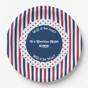 Plato De Papel Celebración de la Fiesta de la Noche Electoral 202