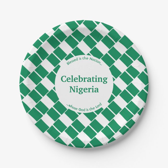 Plato De Papel CELEBRACIÓN DE LA independencia de NIGERIA Bandera (Anverso)