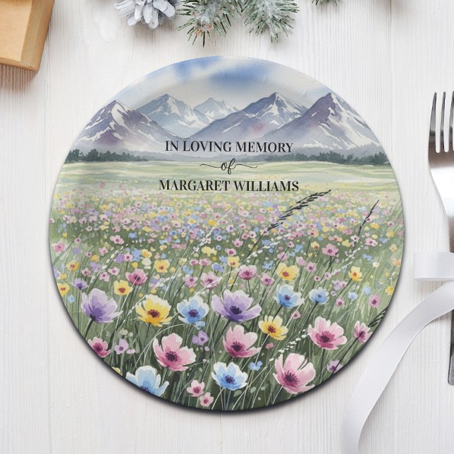 Plato De Papel Celebración De La Vida Flores Silvestres Montañas (Subido por el creador)