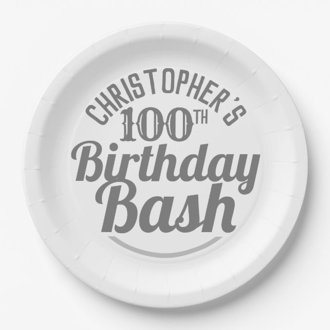 Plato De Papel Celebración de las placas de papel de cumpleaños n (Anverso)