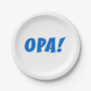 Plato De Papel Celebración de Opa en griego