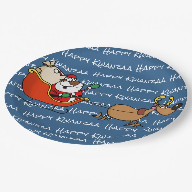 Plato De Papel Celebración de Papá Noel Kwanzaa del afroamericano (Angular)
