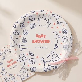 Plato De Papel Celebración de Pastelería para Mascotas Fiesta de