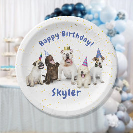 Plato De Papel Celebración de Perro de Cumpleaños del mascota | A