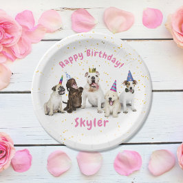Plato De Papel Celebración de Perro de Cumpleaños del mascota | R