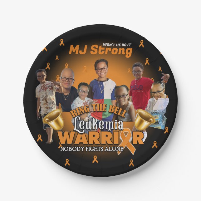 Plato De Papel Celebración de sobrevivientes de leucemia Placas s (Anverso)