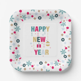 Plato De Papel celebración del Año Nuevo