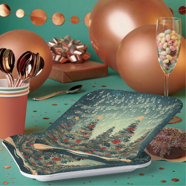 Plato De Papel Celebración del árbol de Navidad (Multi)
