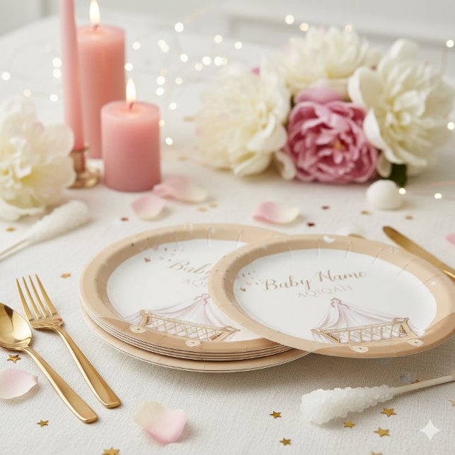 Plato De Papel Celebración del bebé islámico personalizado del Fi (Subido por el creador)