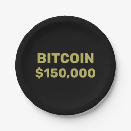 Plato De Papel Celebración del Bitcoin 150000