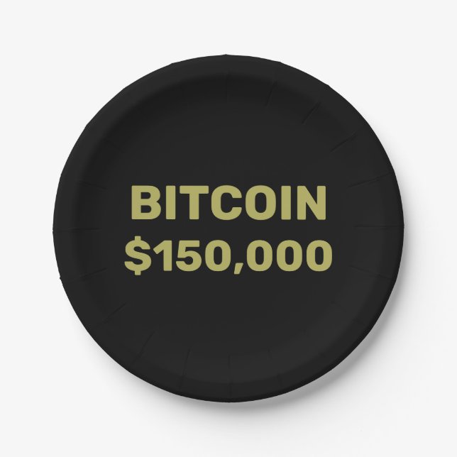 Plato De Papel Celebración del Bitcoin 150000 (Anverso)