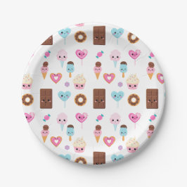 Plato De Papel Celebración del cumpleaños con dulces y tratamient