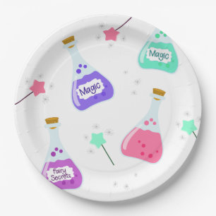Plato De Papel Celebración del cumpleaños del chica de hadas