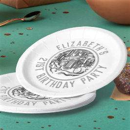 Plato De Papel Celebración del cumpleaños número 21