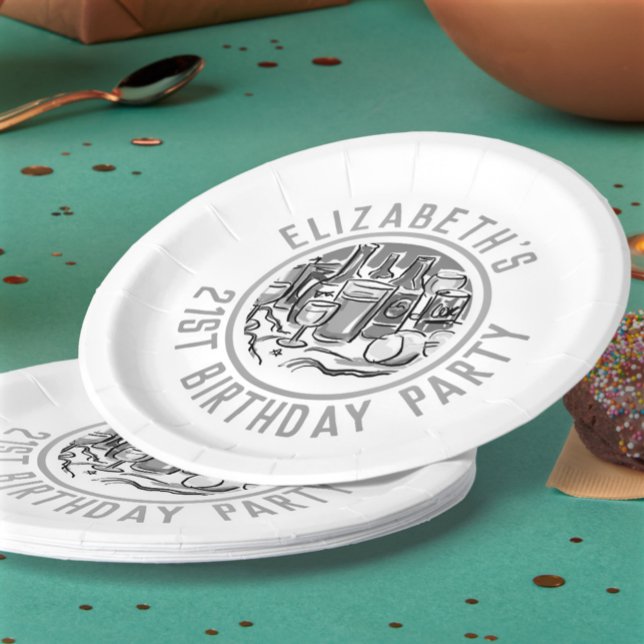 Plato De Papel Celebración del cumpleaños número 21 (Subido por el creador)