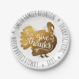 Plato De Papel Celebración del Día de Acción de Gracias de Reunió