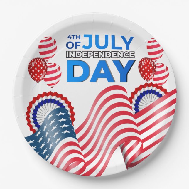 Plato De Papel Celebración del Día de la Independencia (Anverso)